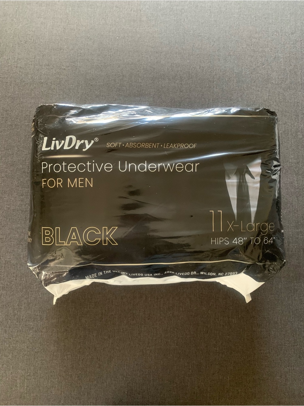 LivDry Black Protective Incontinence Adult Men Underwear Diapers 11X-Large NWT